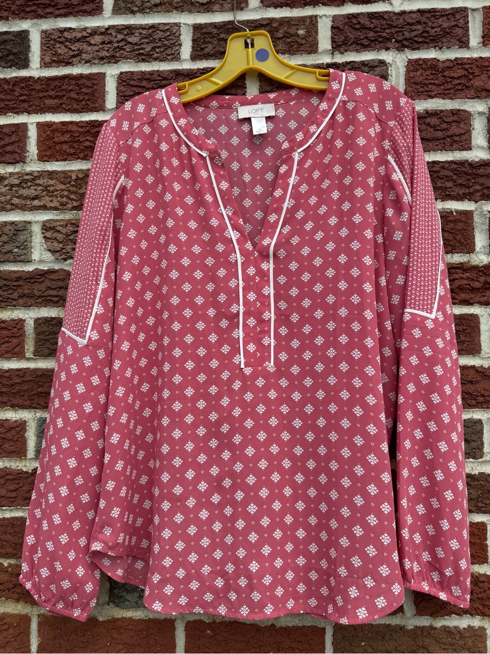 LOFT Rose Pink Printed Tunic Blouse